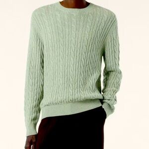GRANT THOMAS Men's Two Ply 100% Cashmere Knit Sweater, Apple green